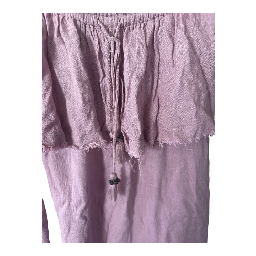 FREE PEOPLE | Serafina Lilac Off the Shoulder Mini Dress Tie Back Women’s Size M - Picture 7 of 9